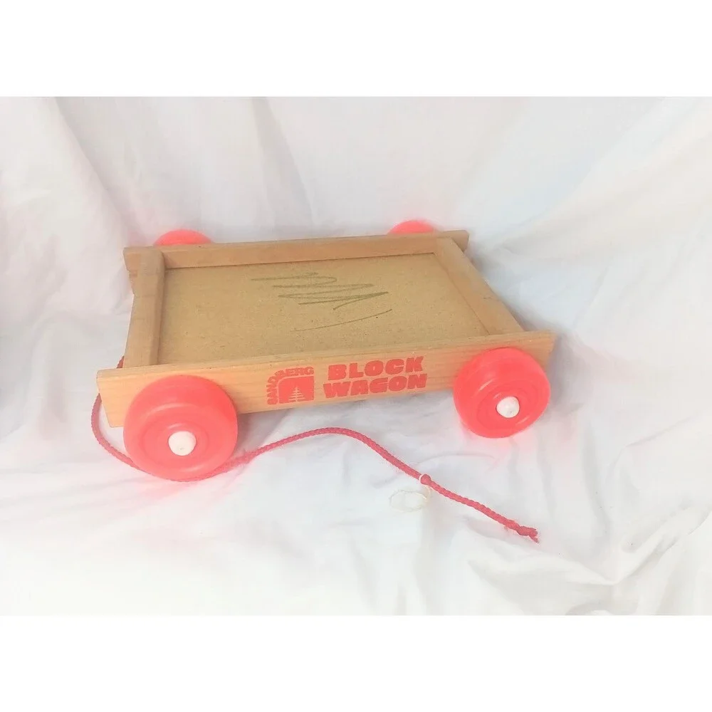 Vintage Wooden Sandberg Block Wagon